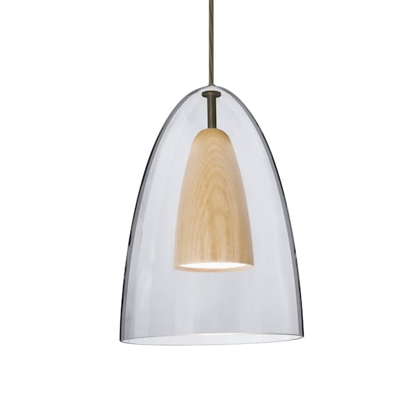 Besa Lighting Dano Cord Pendant, Clear/Natural, Bronze Finish, 1x9W LED 1JT-DANOCLNA-LED-BR - main